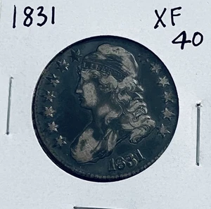 1831 Capped Bust Half Dollar XF Original Dark Full LIBERTY And PLURIBUS UNUM - Bild 1 von 2