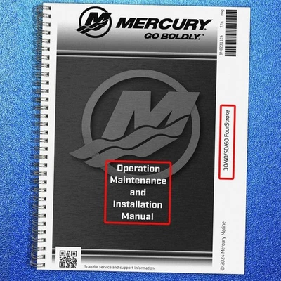 MERCURY 30 40 50 60 FOURSTROKE MOTOR OWNERS MANUAL SECURED - TOUGH FRONT & BACK - Image 1 of 4