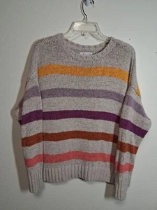 Suéter a Rayas Lou & Grey by Loft Invierno Negocios Informal Preppy Gris Para Mujer XL - Imagen 1 de 4