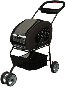 IRIS OHYAMA Adjustable 4Way Pet Stroller Pet Carrier FPC-920 Brown New - Picture 1 of 12