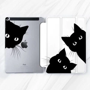 Black Cats Animal Kitten Cute Case For iPad 10.2 Air 3 4 5 Pro 9.7 11 12.9 Mini - Picture 1 of 6