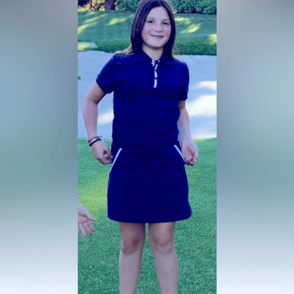 Vestido de Golf Marie Birdie Junior Niña Talla Grande 16 Y Polo Pima Algodón Azul Marino Foto 1 de 4