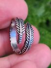 Feather Ring Unisex 925 Sterling Silver Plated Adjustable Spiritual Bohemian
