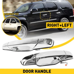 Front LE&RH Side Exterior Door Panel Handle Chrome For 2007-2014 GMC Yukon - Picture 1 of 8