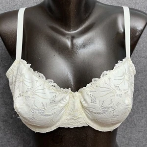 Aerie 36D Real Power Balconette Underwire Boho Cute White Lace Unpadded Bra - Picture 1 of 10