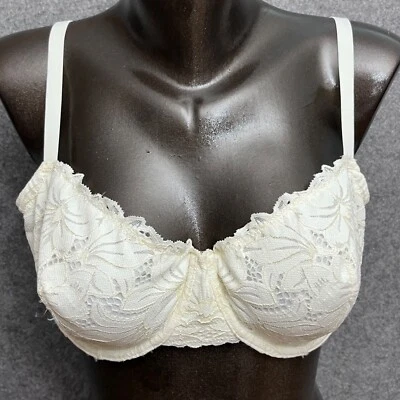 Aerie 36D Real Power Balconette Underwire Lace Unpadded Bra Cute Boho White - Image 1 of 4