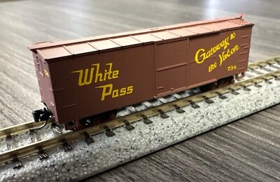Micro-Trains Nn3 Model #15111 White Pass & Yukon 30' Box Car #734 Nn3 MNIB/Mint - Image 1 of 4