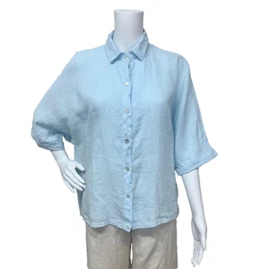 NEW NWT Cut-Loose Dolman Sleeve Button Up Top in Linen Jersey- CLOSEOUT - Picture 1 of 4