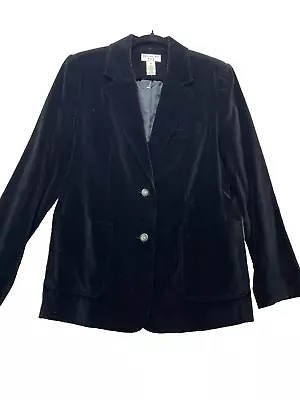 Blazer Covington Para Mujer Grande 14 Negro Terciopelo Dos Botones Forrado Chaqueta de Carrera Foto 1 de 4