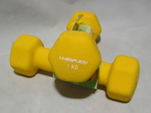 Pesi 2x 1Kg LINEAFLEX Manubrio Bilancere Palestra Antiscivolo Body Building New - Imagen 1 de 2