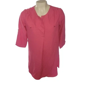 Top tunica donna Fig S rosa manica 3/4 leggero 100% poliestere - Foto 1 di 7