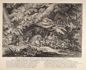 Ridinger Die wilde Kaz oder Kuder 1750 Orig. Antique print Wildkatze Katze Cat - Bild 1 von 8