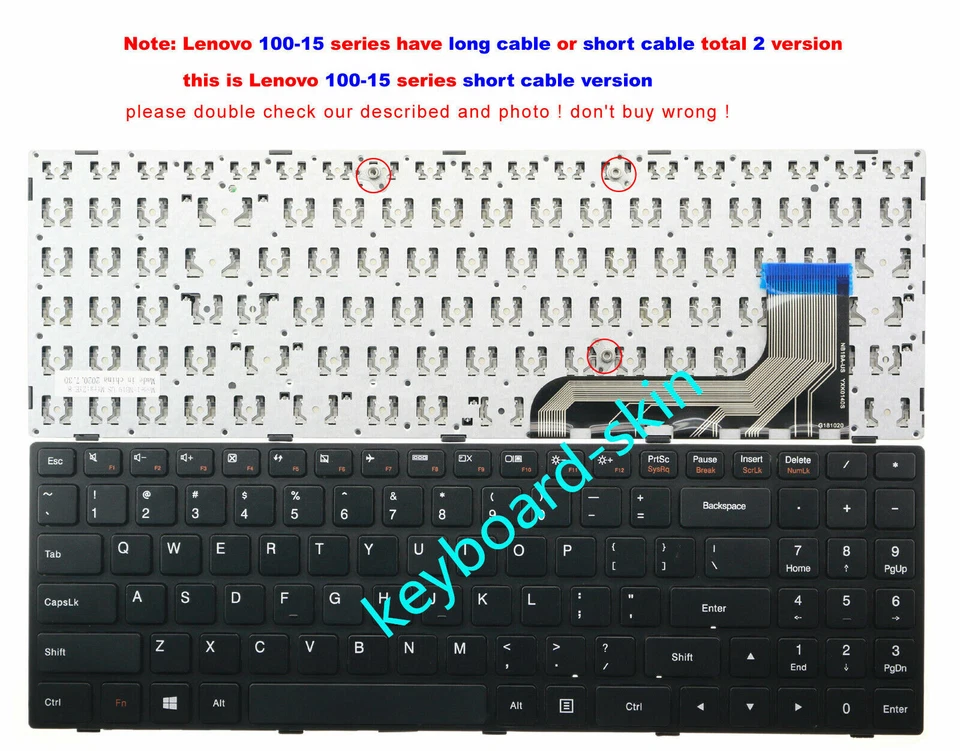 New For Lenovo IdeaPad 100-15IBY B50-10 series Keyboard US layout  5N20J30779 - Image 1 of 4