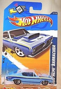 2012 Hot Wheels #87 Muscle Mania-Mopar '68 HEMI BARRACUDA Blue Variant w/5 Spoke - Picture 1 of 5