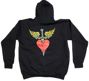 Bon Jovi Forever Hoodie Sweatshirt Stitched Logo Heart & Dagger Graphic Mens 2XL - Picture 1 of 6