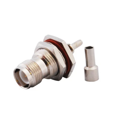 15x RP-TNC female Jack bulkhead O-ring Crimp LMR100 RG316 RG174 RF connector ST - Image 1 of 4