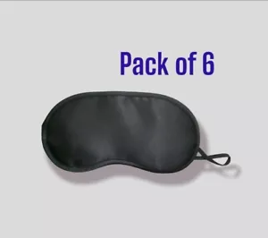 6x Schwarz Reise Schlaf Ruhe Relax Augenmaske Masken Augenmaske Augenbinde Patch - Bild 1 von 1