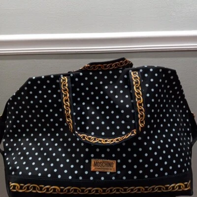 MOSCHINO FRAGRANCES WOMENS LARGE WEEKENDER/ WEEKEND LARGE TRAVEL BAG POLKA DOTS - Image 1 of 4