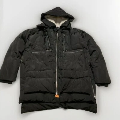 Abrigo Chaqueta Parka Negro Con Capucha Sherpa Mujer OROLAY Puffer Duck Down Talla S Usado en Excelente Condición Foto 1 de 4