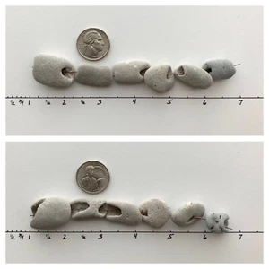 6 natürliche löchrige Strand lange Röhre Felsen Hag Steine Fee mystische Perlen Wunsch Adder #P - Bild 1 von 14