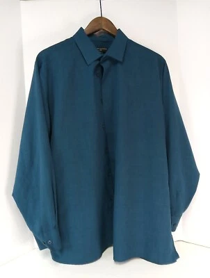 Men's Design Collective Large Teal Button Up Dress Shirt, Pre-owned  - Image 1 of 4