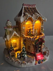 GROSSES beleuchtetes Lebkuchenhaus mit ROTATION batteriebetrieben AAx3 - Bild 1 von 17
