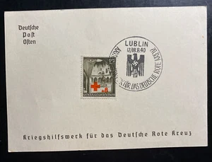 1940 Lublin GG Poland Germany Souvenir Sheet Cover Red Cross Sc#NB1 - Picture 1 of 2
