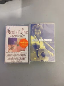 Music Cassette Tapes-Double Pack- Best Of Love And Neil Diamond (Sealed) - Picture 1 of 3