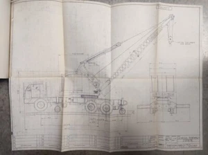 RARE Vintage 1965 American Hoist Derrick 295-BTR Railer Crane Info + Blueprint - Picture 1 of 8