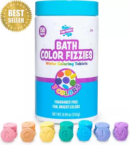 150 Bath Color Fizzies Non-Toxic Fragrance-Free Fizzy Tablets for Kids 7 Colors - Picture 1 of 12