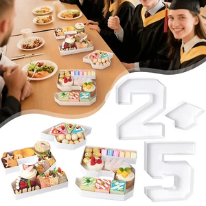Graduation Number Foods Tray Board Box Decorations Tray Fillable For Charcuterie - Picture 1 of 4