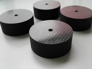 4xCarbon Fiber Speaker Floor Isolation Stand Spike Base Amp Feet Floor Pads - Picture 1 of 4