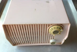 Admiral Radio Model 4L24N AM Vintage MCM Mid Century Modern Pale Pink Untested - Picture 1 of 13