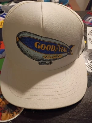 Good Year Tires Blimp K 卡车司机帽子复古 80 年代平沿帽美国制造 — 第 1/2 张图片