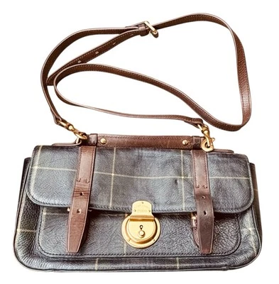 Ralph Lauren Polo Vogue Runway Model 2014 Plaid Leather Tartan Crossbody Bag - Image 1 of 4