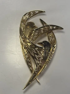 Vintage Marcel Boucher Double Bird Pave Strass Brosche Anstecknadel 8443P Istzustand Reparatur - Bild 1 von 8