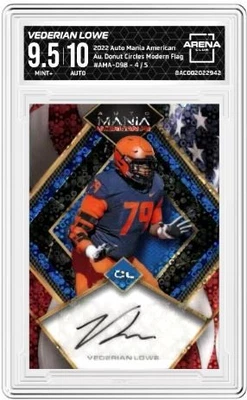2022 Vederian Lowe #AMA-D98 Donut Circles Modern Flag 4/5 Football AC 9.5 - Image 1 of 2
