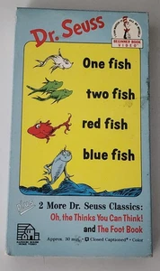 Dr. Seuss VHS Tape Beginner Book Video One Fish Two Fish Red Fish Blue Fish - Picture 1 of 7