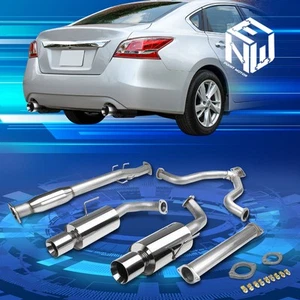 For 07-12 Nissan Altima 3.5 V6 Dual 4" Muffler Rolled Tip Racing Catback Exhaust - Bild 1 von 8