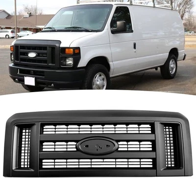 Grelha para 2008-2014 Ford E150 E250 2008-2014 E350 Super Duty preto fosco - Imagem 1 de 4