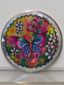 RARE 90s Vintage Pog BUTTERFLY Metal Prism Slammer - Picture 1 of 2