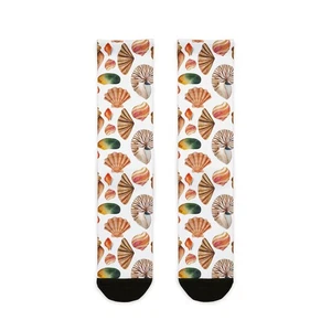 Novelty Socks for Women Beachy Shell Fun Socks, Summer Gift, Ocean Lovers, - Picture 1 of 6