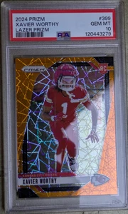 2024 Prizm Xavier Worthy Lazer Prizm #399 RC PSA 10 - Picture 1 of 9