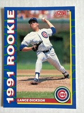 SCORE 1991 ROOKIE MLB Card LANCE DICKSON Cubs #6 EX-NM! ⚾️