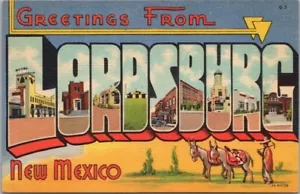 1937 LORDSBURG, New Mexico Großbrief Gruß Postkarte Curteich Leinen unbenutzt - Bild 1 von 2