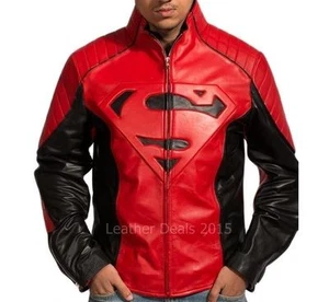 Superman Smallville New Red/Black Leather Jacket - Foto 1 di 3