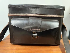 VTG 1950s Nikon F Camera Brown Leather Compartment Case Bag - Picture 1 of 16