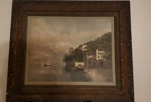 Robert Schultze 23" x 27" Druck Blattgold Rahmen ANTIK gelistet KÜNSTLER Top - Bild 1 von 9