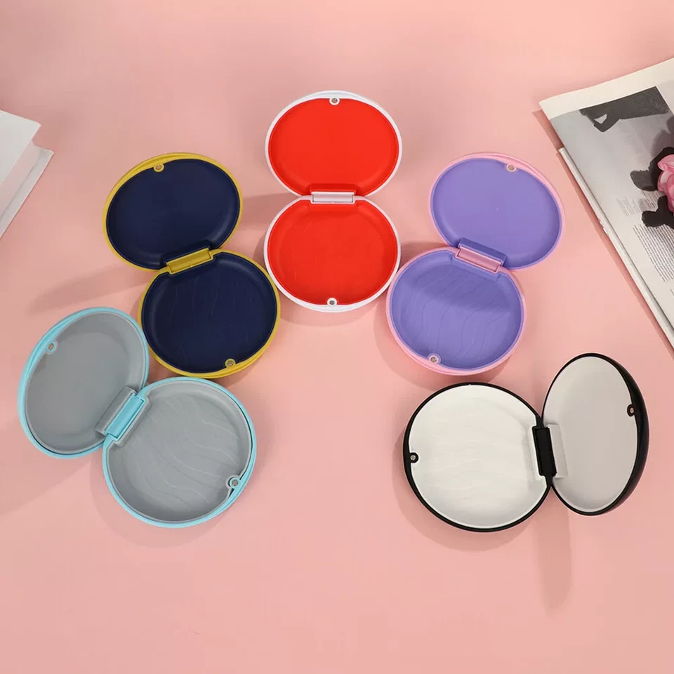 Estuche retenedor para dientes caja contenedor de limpieza oral viaje exterior portátil Foto 1 de 4