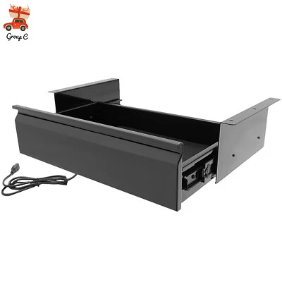 Under Desk Mounted Sliding Pull-out Storage Drawer with Built-in Power Strip - Image 1 of 4